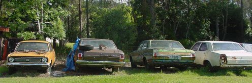 Collection of Club cars in Rogo paddock.